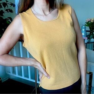TSE Cashmere Silk Scoop-Neck Tank Top Sleeveless Knit Sweater Low Cut Size L